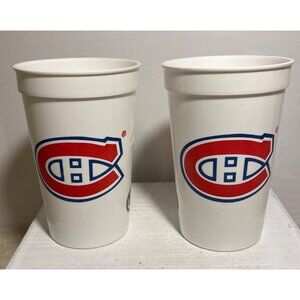 Montreal Canadiens Cups Logo Plastic Set Of 2 NHL Collectible 16 Oz BPA-Free